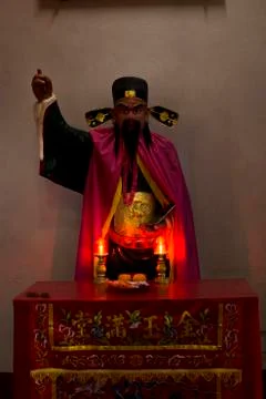 Statues found inside Chinese temple during CNY. Stock Photos