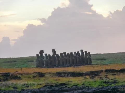 Statues of gods of Easter Island Stock Photos