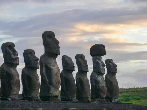 Statues of gods of Easter Island Stock Photos