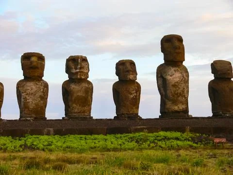 Statues of gods of Easter Island Stock Photos