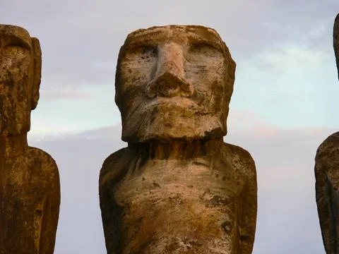 Statues of gods of Easter Island Stock Photos