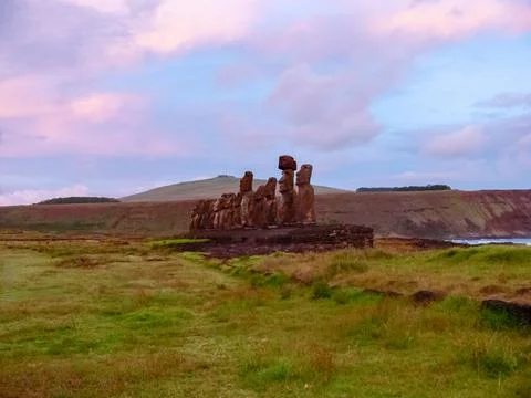 Statues of gods of Easter Island Stock Photos