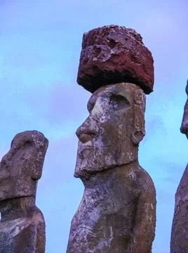 Statues of gods of Easter Island Foto stock