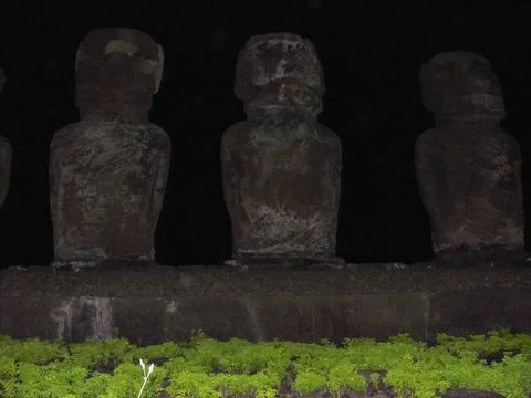 Statues of gods of Easter Island Stock Photos