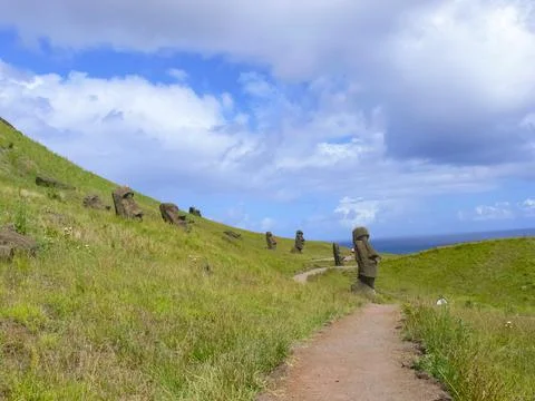 Statues of gods of Easter Island Foto stock