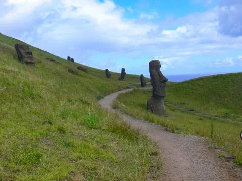 Statues of gods of Easter Island Stock Photos