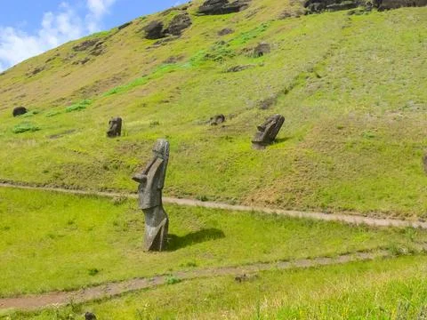 Statues of gods of Easter Island Stock Photos