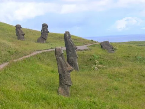 Statues of gods of Easter Island Stock Photos