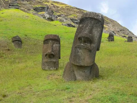 Statues of gods of Easter Island Stock Photos