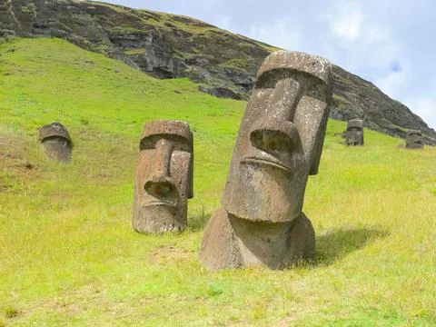 Statues of gods of Easter Island Foto stock