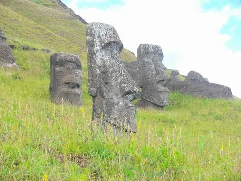Statues of gods of Easter Island Stock Photos