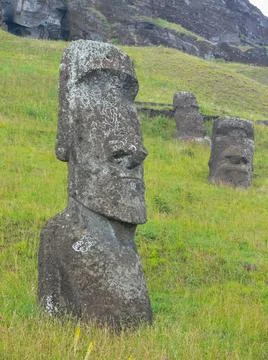 Statues of gods of Easter Island Stock Photos
