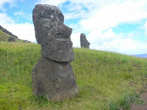 Statues of gods of Easter Island Stock Photos