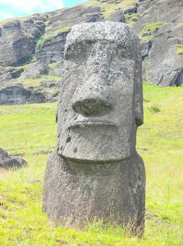 Statues of gods of Easter Island Stock Photos
