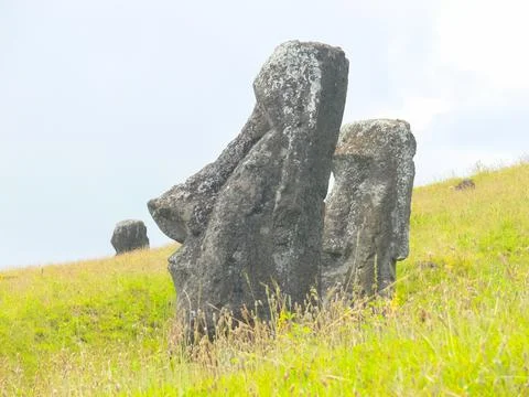 Statues of gods of Easter Island Stock Photos