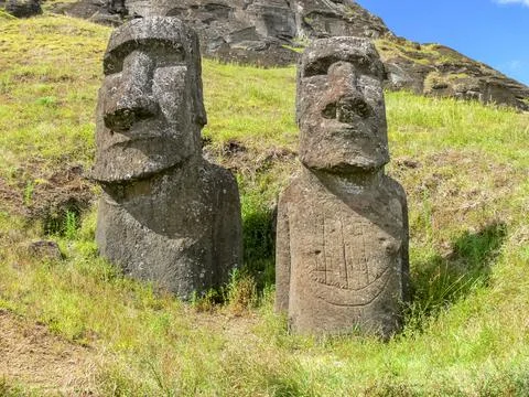 Statues of gods of Easter Island Stock Photos