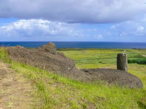 Statues of gods of Easter Island Stock Photos