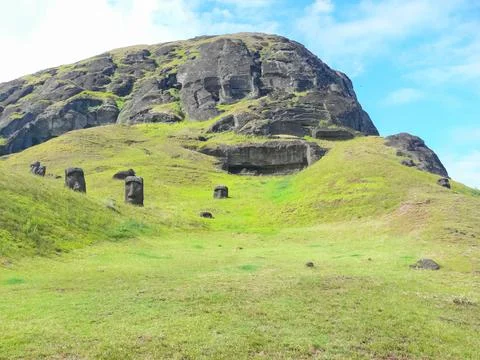 Statues of gods of Easter Island Stock Photos