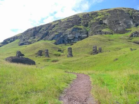 Statues of gods of Easter Island Stock Photos