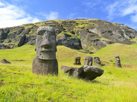 Statues of gods of Easter Island Stock Photos