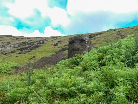 Statues of gods of Easter Island Stock Photos