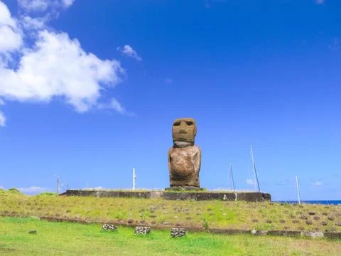 Statues of gods of Easter Island Stock Photos