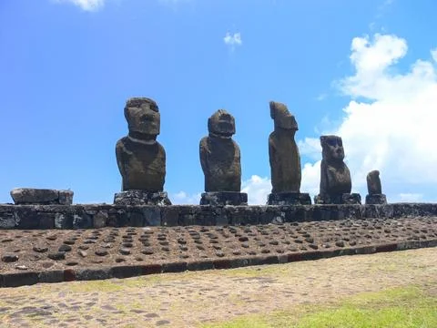 Statues of gods of Easter Island Stock Photos