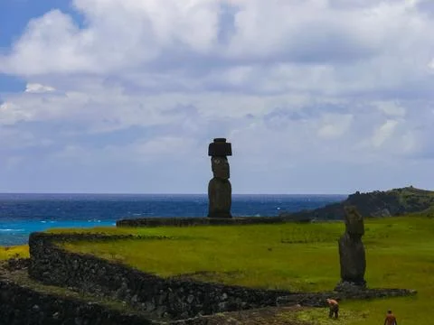 Statues of gods of Easter Island Stock Photos