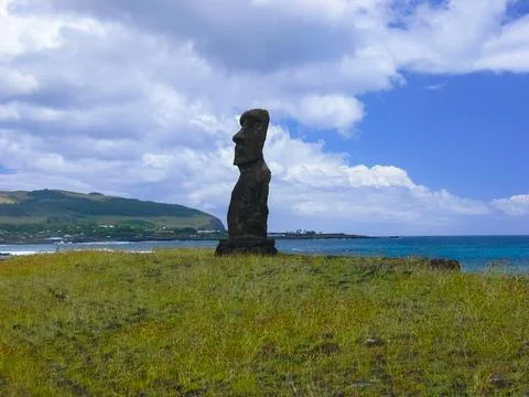 Statues of gods of Easter Island Foto stock