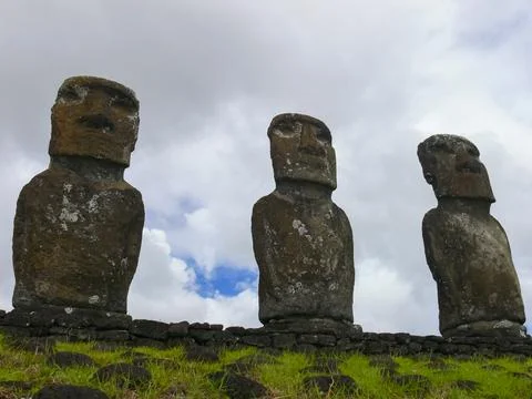 Statues of gods of Easter Island Stock Photos