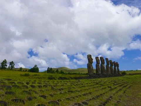 Statues of gods of Easter Island Stock Photos