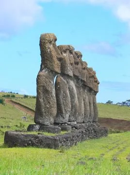 Statues of gods of Easter Island Stock Photos