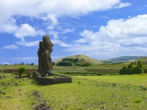 Statues of gods of Easter Island Foto stock