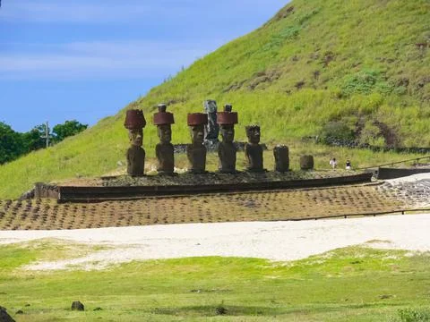 Statues of gods of Easter Island Stock Photos