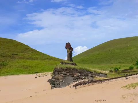 Statues of gods of Easter Island Stock Photos