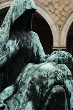 Statues in a graveyard in Prague Stock Photos