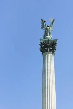 Statues of the heroes square, budapest Stock Photos