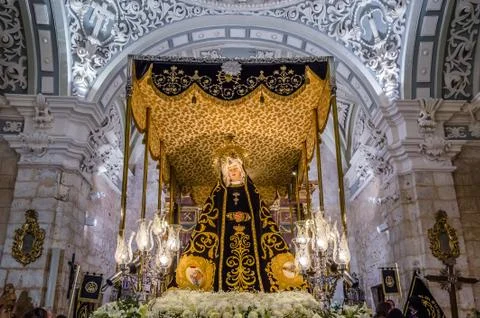 Statues of the Holy Week procession in Spain Stock Photos