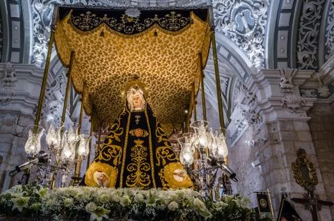 Statues of the Holy Week procession in Spain Stock Photos