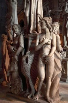Statues inside the cathedral of Pisa b Stock Photos