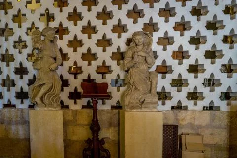 Statues inside the mosque Cathedral of Cordoba, Spain, Europe Stock Photos