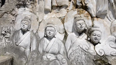 Statues at Marble Mountains Stock Footage 113650662