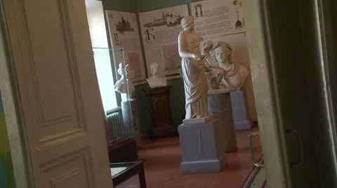 Statues in the museum Stock Footage 11679573