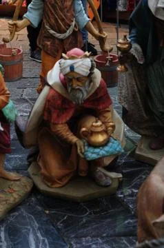 Statues of the nativity scene Stock Photos