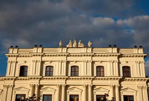 Statues on old building Stock Photos