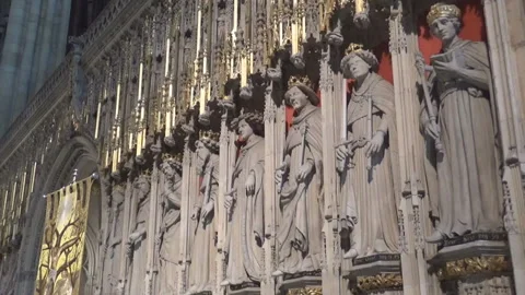 Statues of people in a Church Stock-Footage 90010441