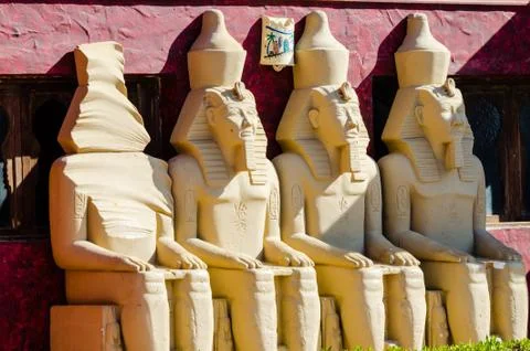 Statues of pharaohs. egypt Stock Photos