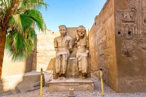 Statues of pharaohs Stock Photos