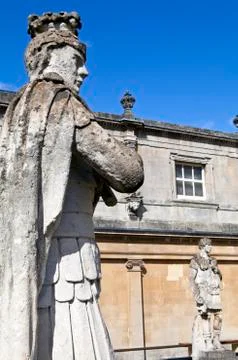 Statues at the Roman Baths Stock Photos
