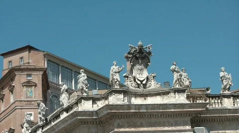 Statues on roof Stock Footage 527396